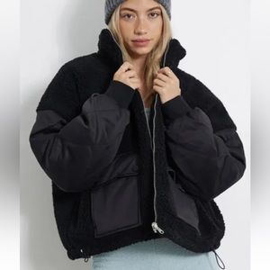 Pacsun LA Hearts Reversible Black Sherpa Jacket (Size M/L)